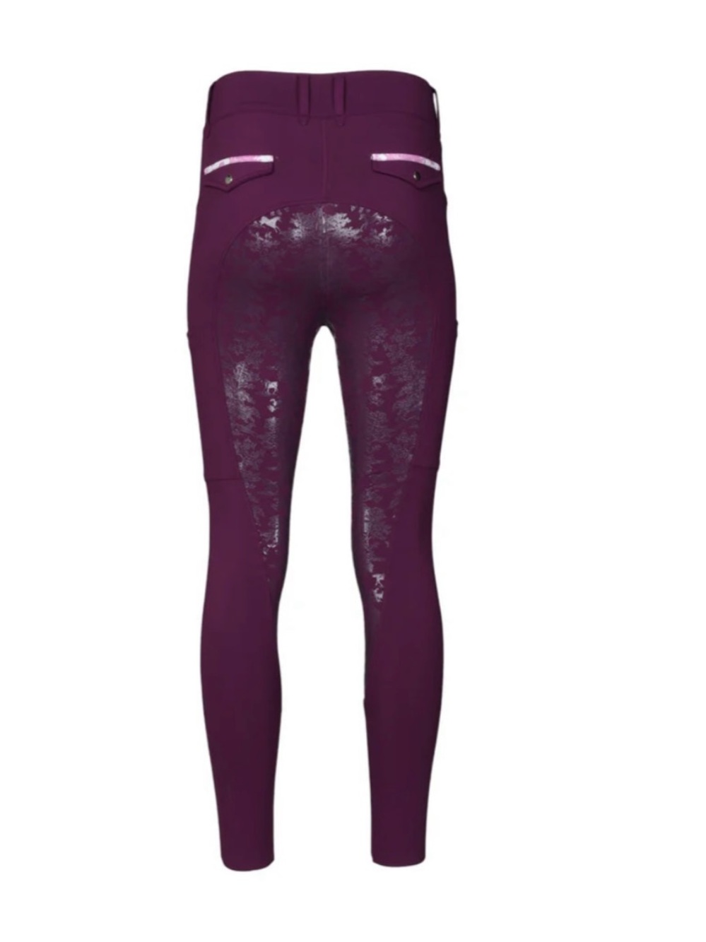 NWT ~ Dapplebay Equestrian Toile Compression Breeches Plum XXS
